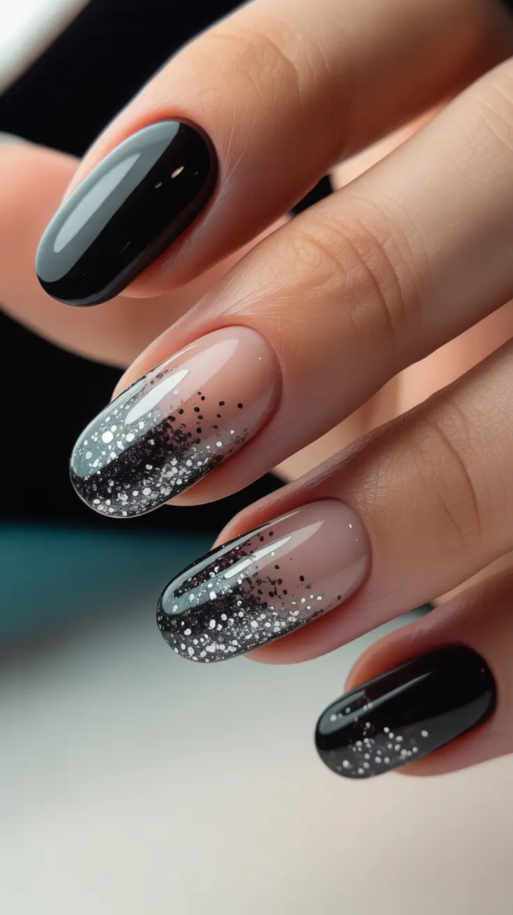 black-nail-designs-2026-Glitter-Fade-with-a-Naked-Base