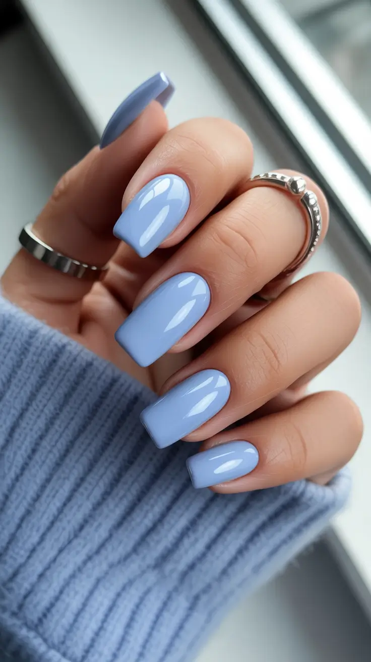blue nail designs 2026 Serenity in Gloss: The Comeback of Soft Blue