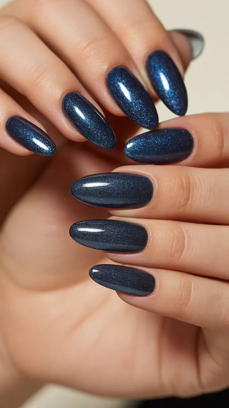 blue nail designs 2026 Night Sky Sparkle: When Blue Meets Stardust