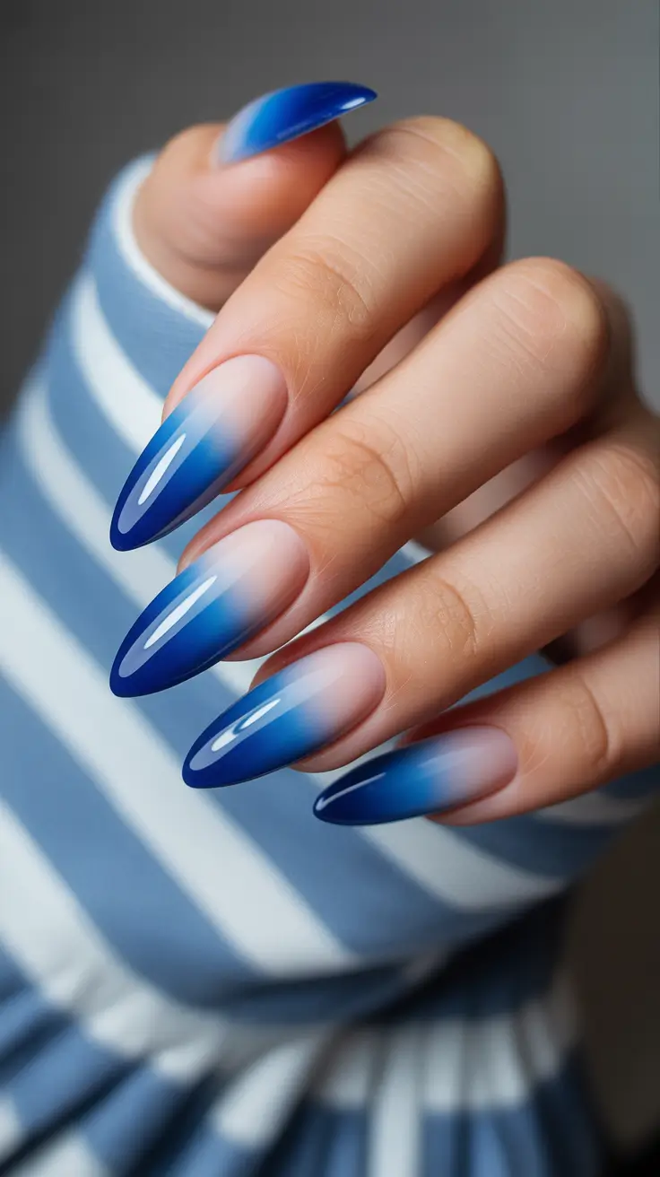 blue nail designs 2026 Ocean Fade: The Ombre That Feels Like Vacation