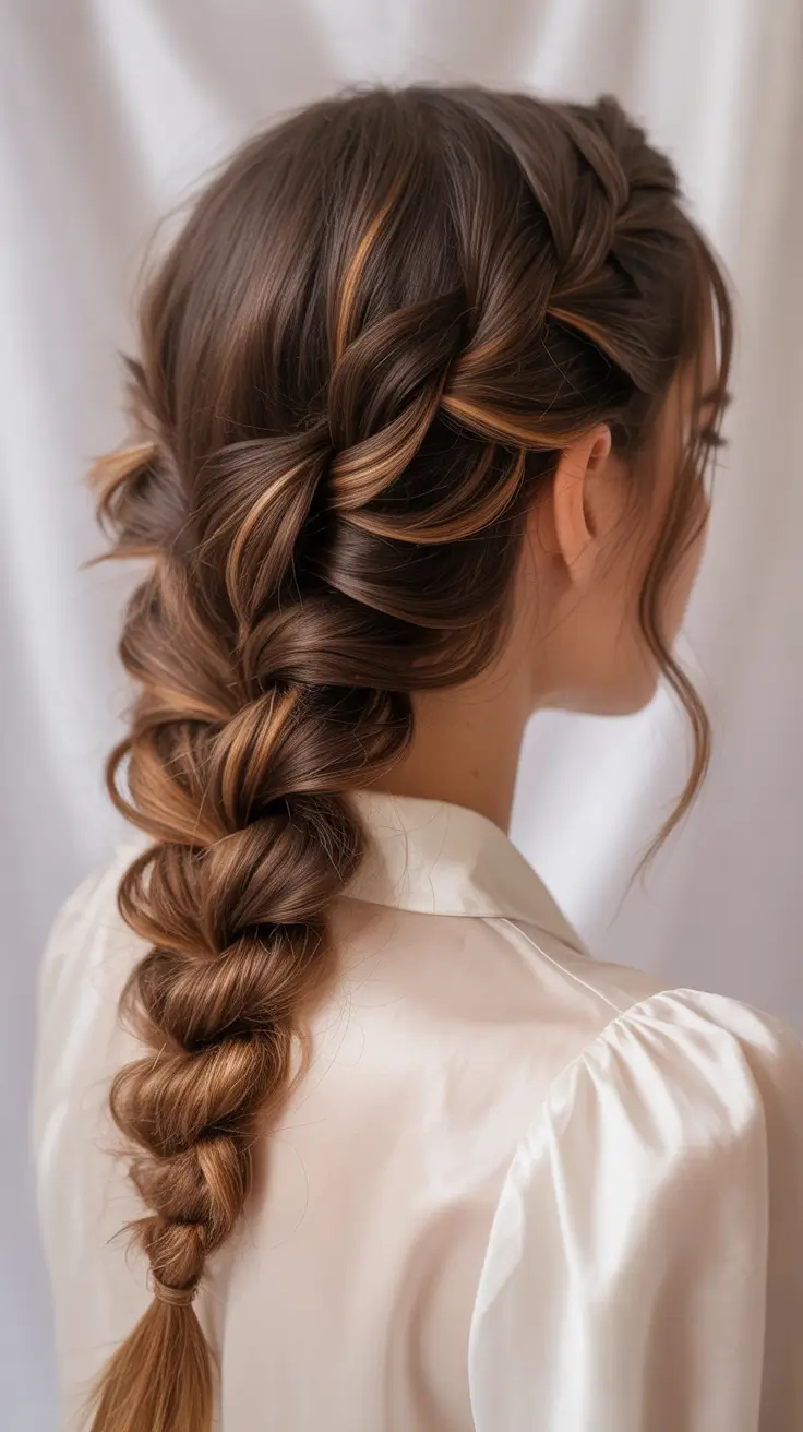 braids hairstyle 2026+Soft Cinnamon Pull-Through Braid