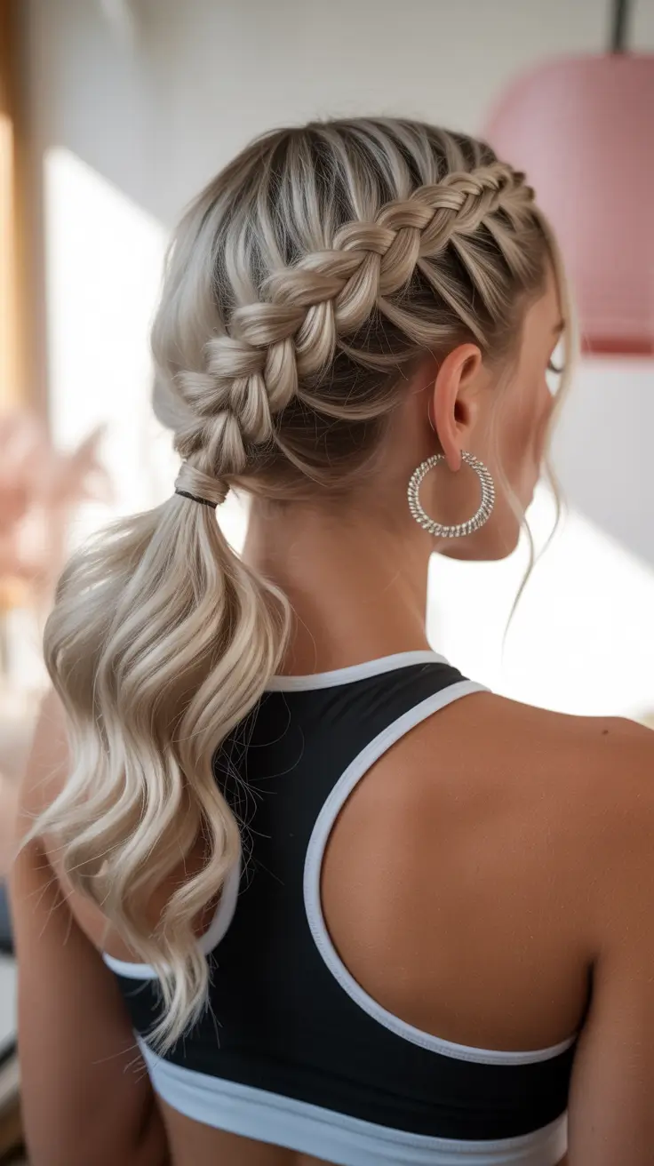 braids hairstyle 2026+Sporty Sleek Side Dutch Braid