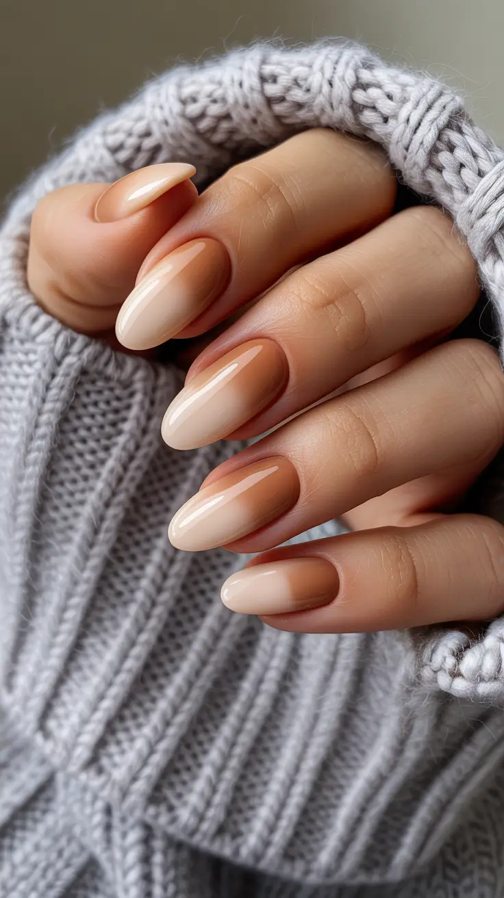 brown nail designs 2026 Toffee Gradient Dreams