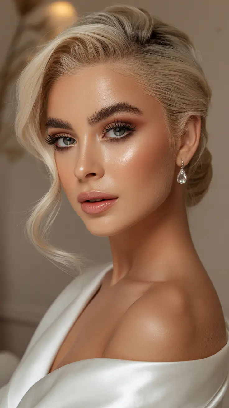 buns hairstyles 2026 The Sculpted Platinum Side Sweep