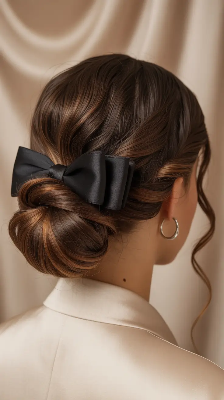 buns hairstyles 2026 The Retro Bow Bun Revival