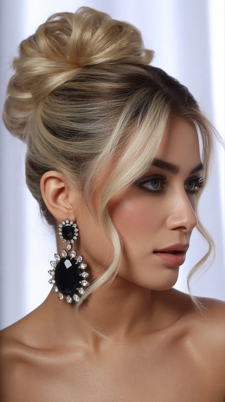 buns hairstyles 2026 The Luxe Volume Bun with Blonde Highlights