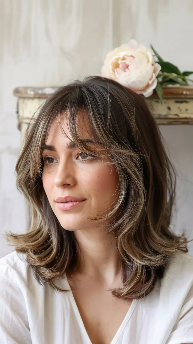 Butterfly Haircuts 2026 Peony-Toned Soft Layers with French Flair