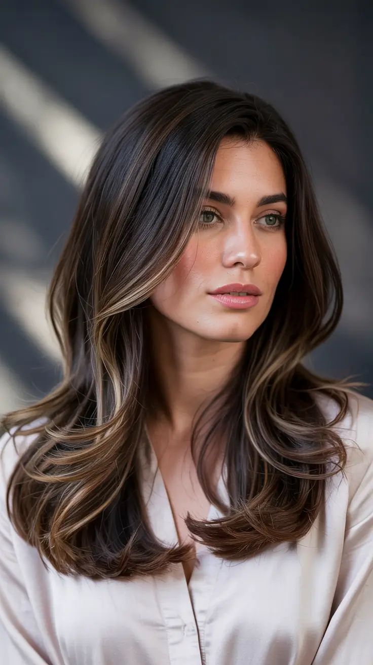 Butterfly Haircuts 2026 Rich Brunette Glam with Dimensional Waves