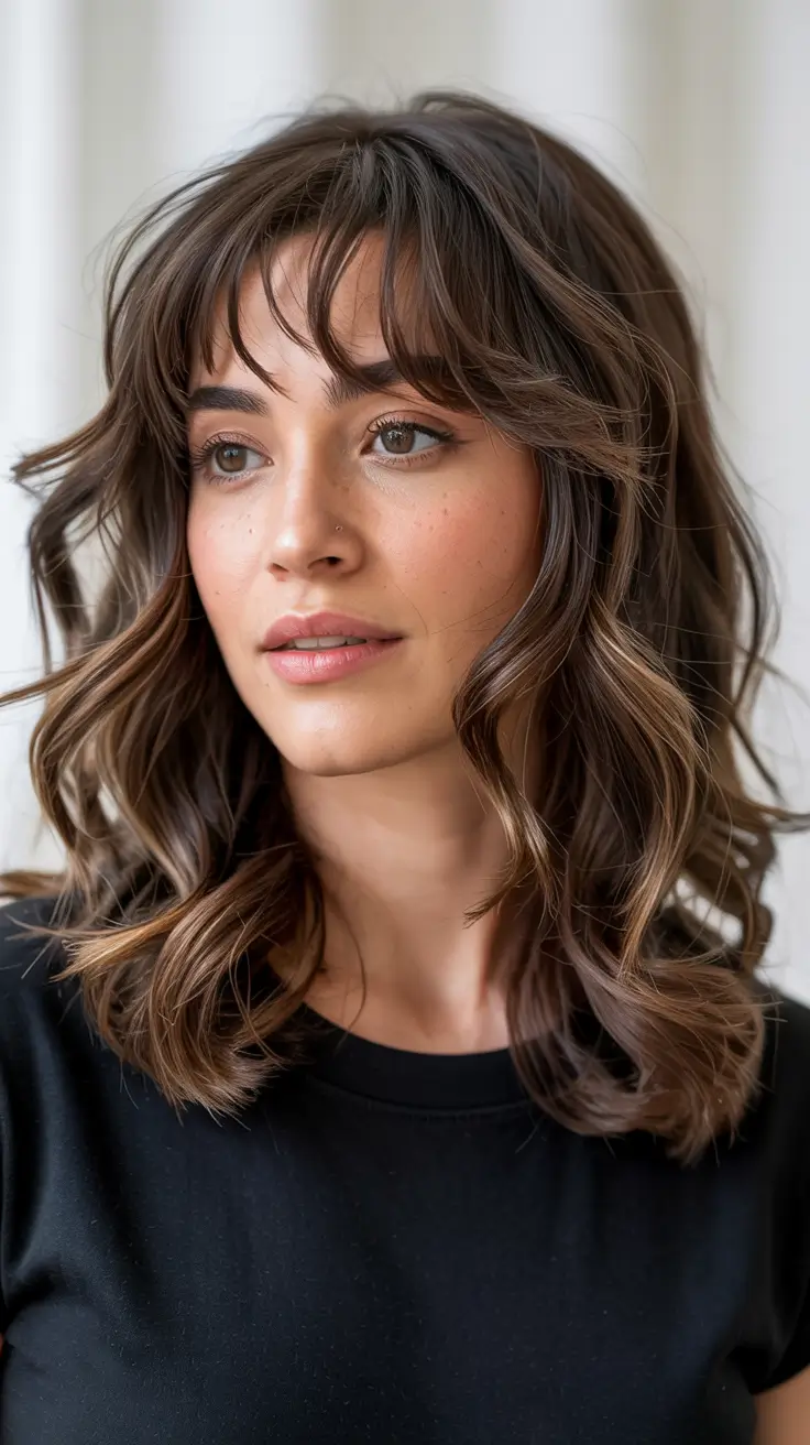 Butterfly Haircuts 2026 Playful Curls with Bottleneck Bangs