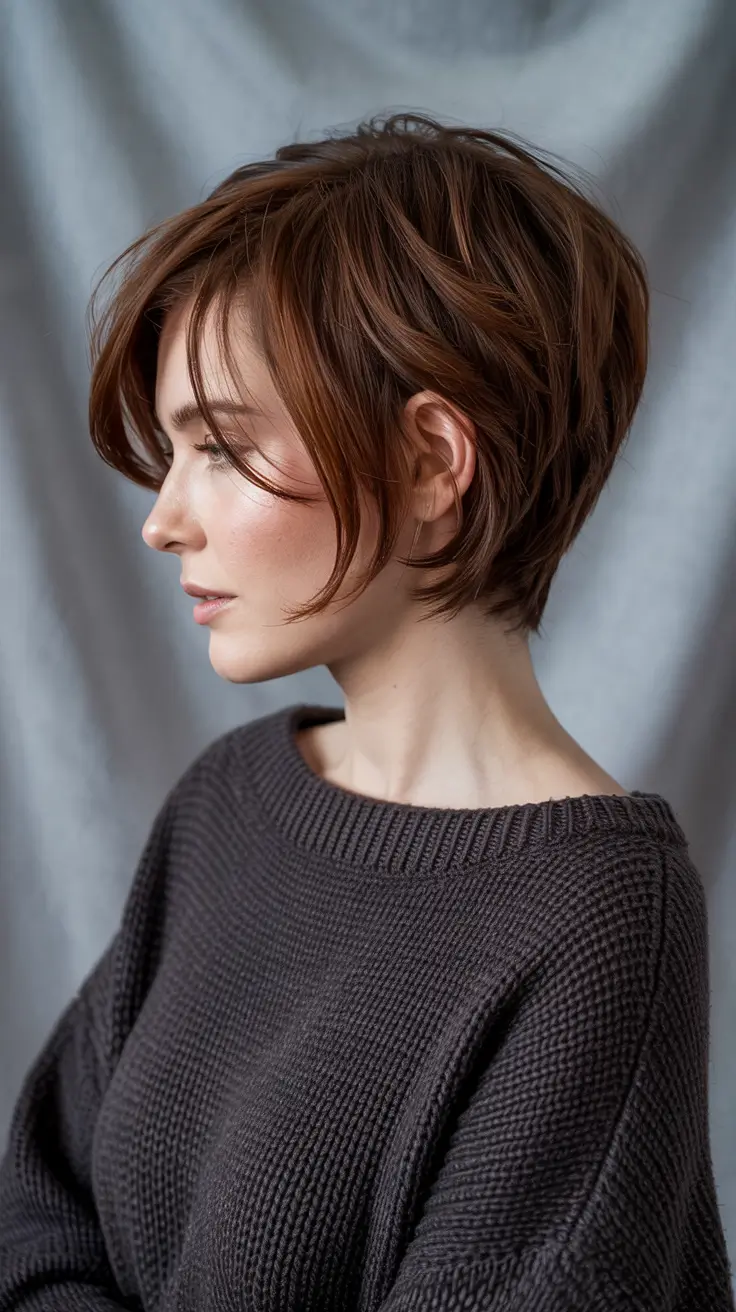 Choppy Bob Haircuts 2026 Softly Layered Cinnamon Sweep