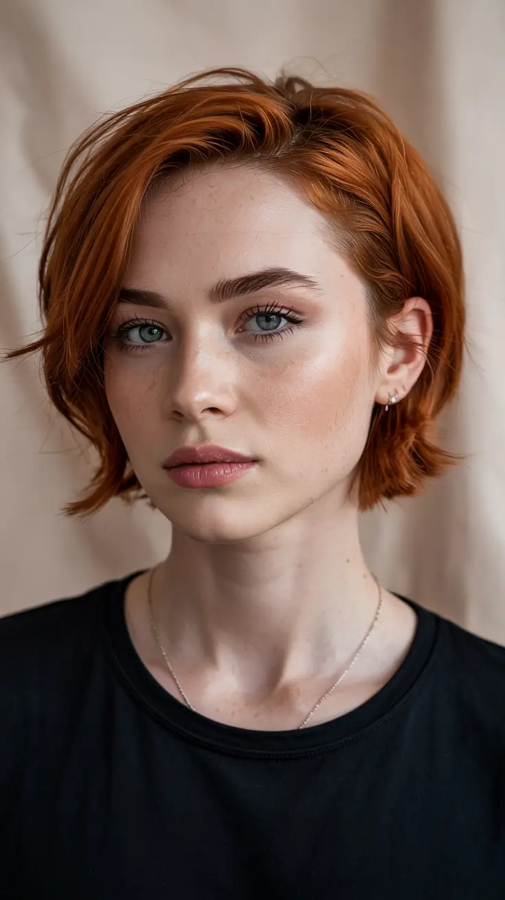 Choppy Bob Haircuts 2026 Spiced Copper Crop
