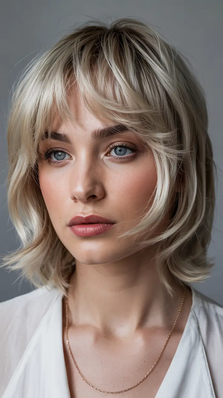 Choppy Bob Haircuts 2026 Shaggy Vanilla Fringe