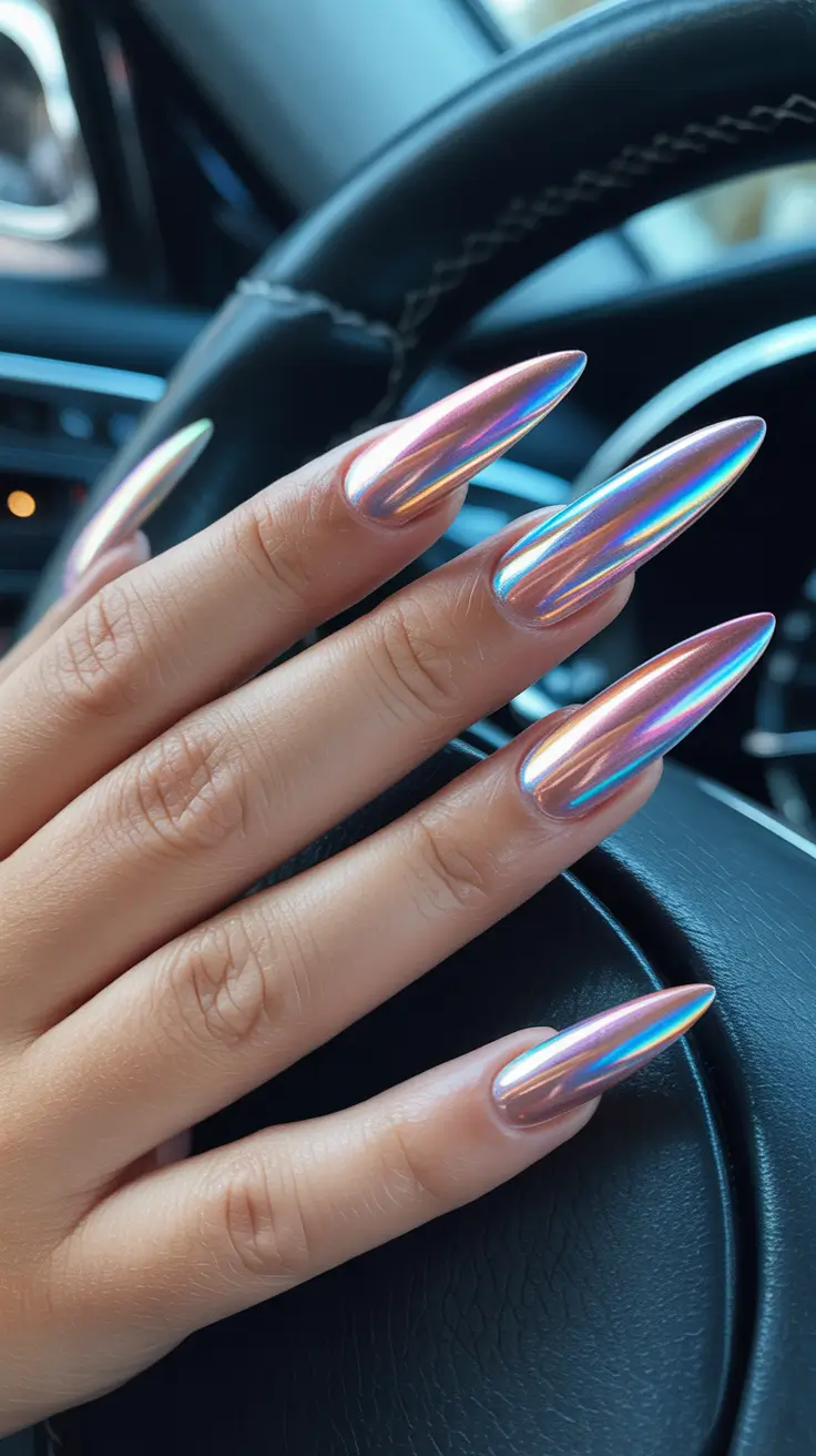 chrome-nail-designs-2026-Rose-Mirror-Chrome-On-Long-Stiletto-Tips