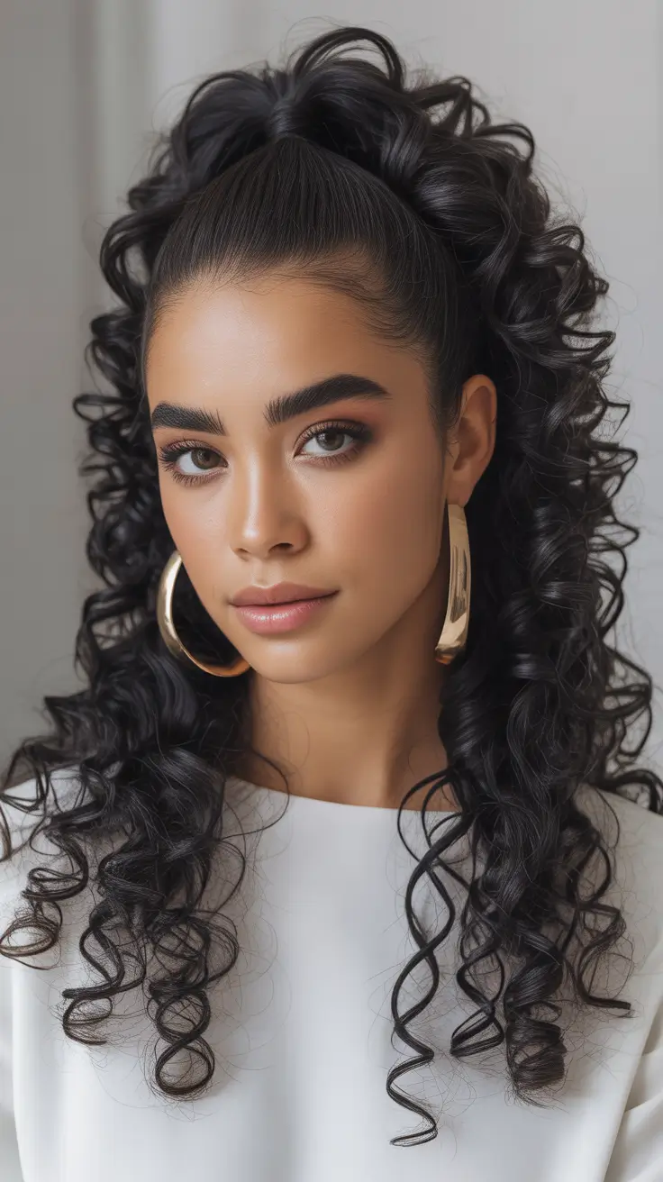 Curly hairstyle 2026 High Glam Volume with Structured Curls
