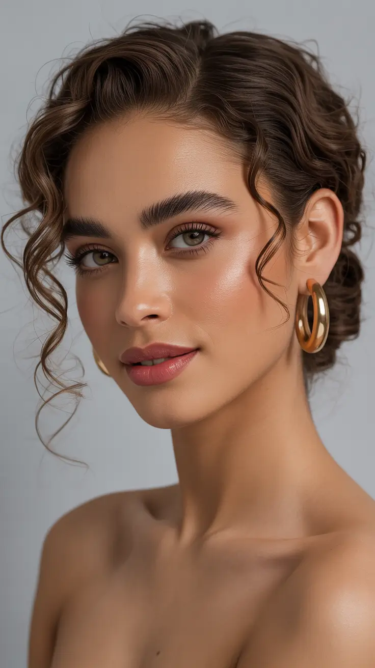 Curly hairstyle 2026 Classic Sculpted Waves with Glossy Finish