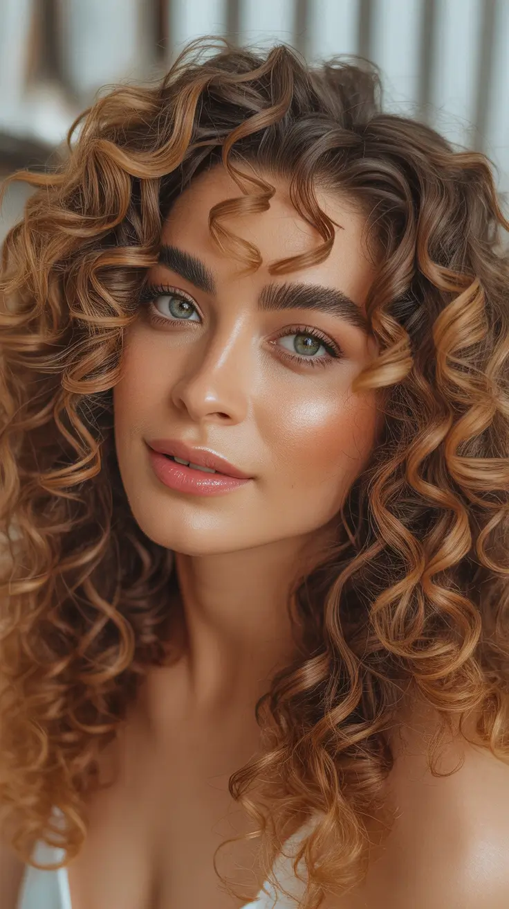 Curly hairstyle 2026 Copper-Infused Mid-Length Corkscrews