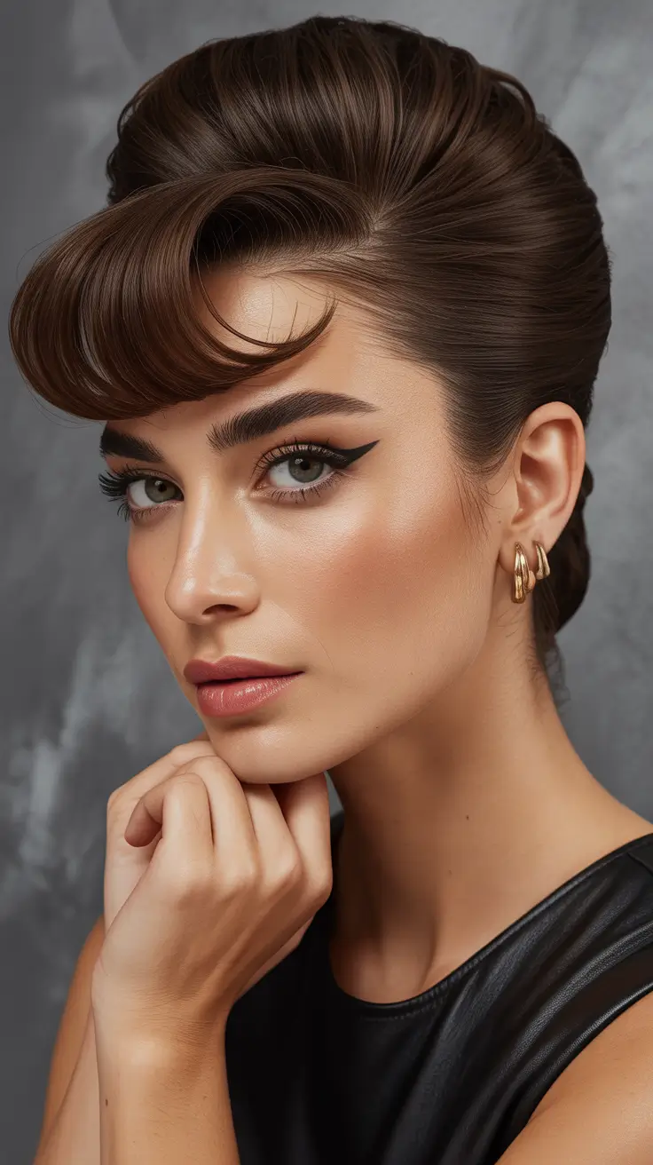 Cute Hairstyle 2026 Retro Roll with a Sculpted Crown