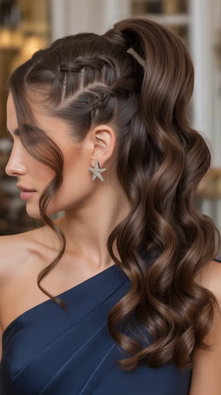 Cute Hairstyle 2026 Romantic Twisted Ponytail with Braided Accents