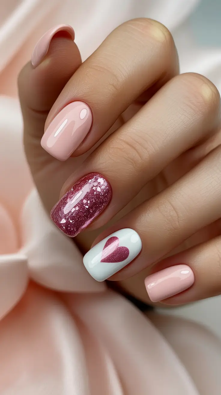 cute nail designs 2026+Sweetheart Sparkle