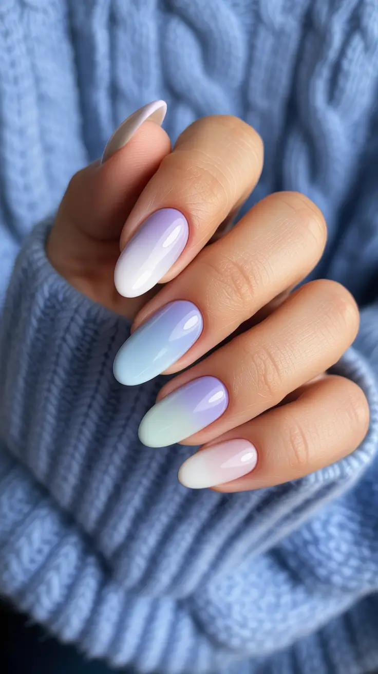 cute nail designs 2026+Frosted Ombre Dream