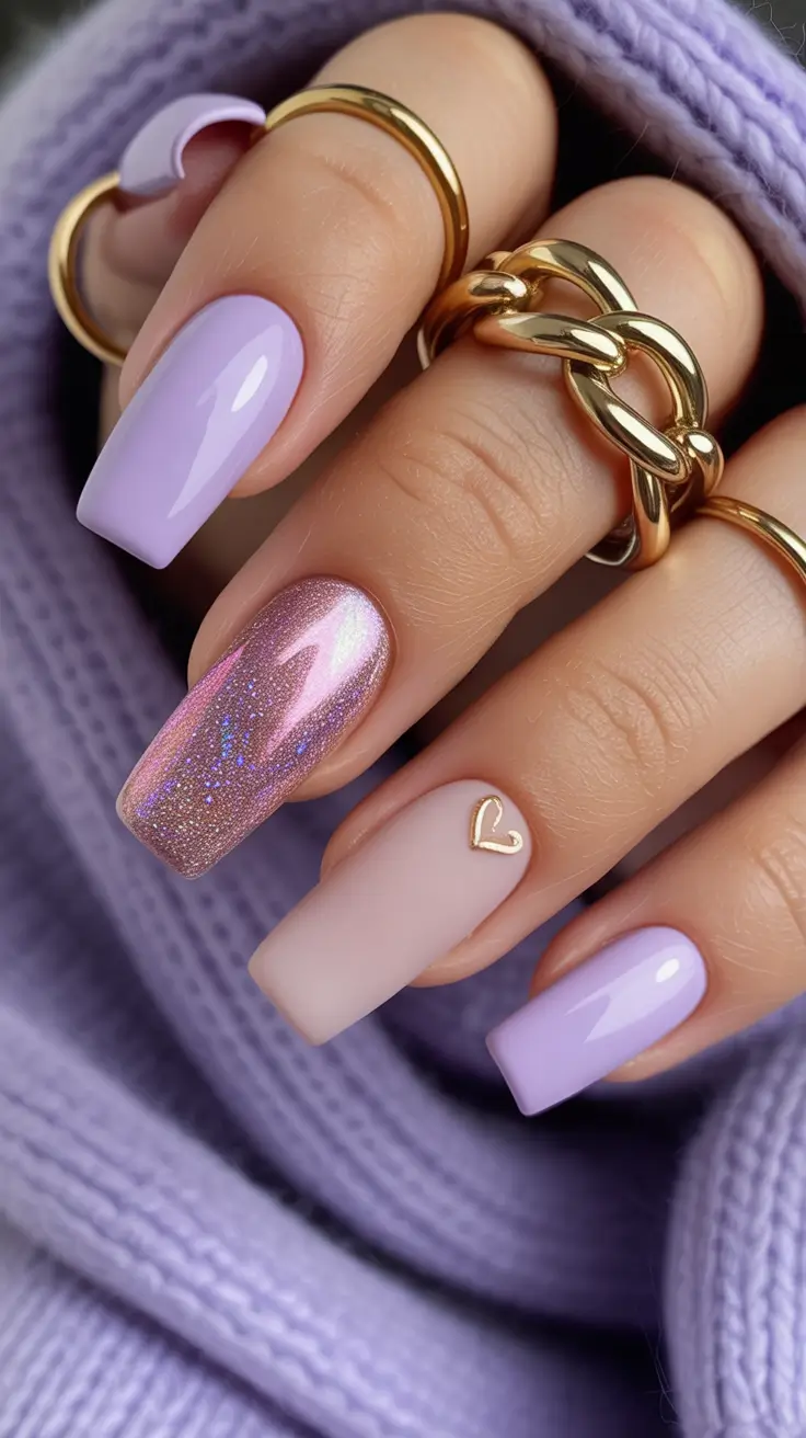 cute nail designs 2026+Lavender Luxe