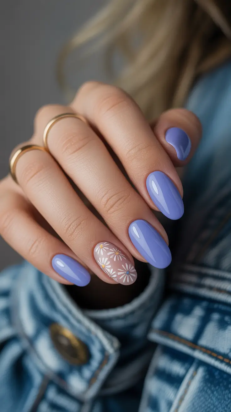 cute nail designs 2026+Lavender Daisy Days