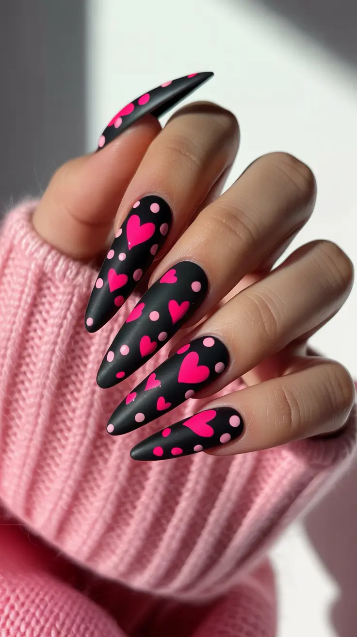 cute nail designs 2026+Matte Valentine Vibes
