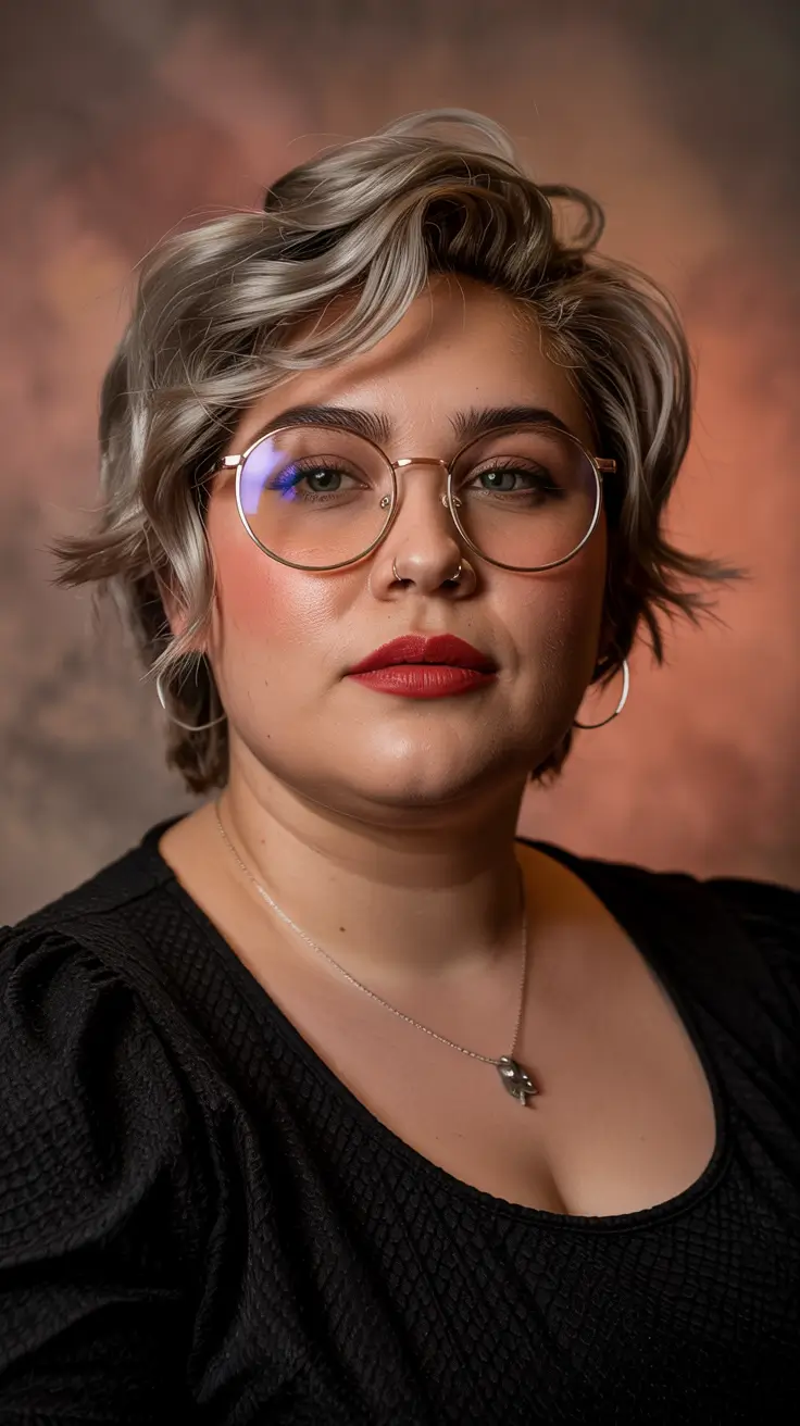 Fat Face Haircuts 2026 Silver Textured Bob with Artistic Flow