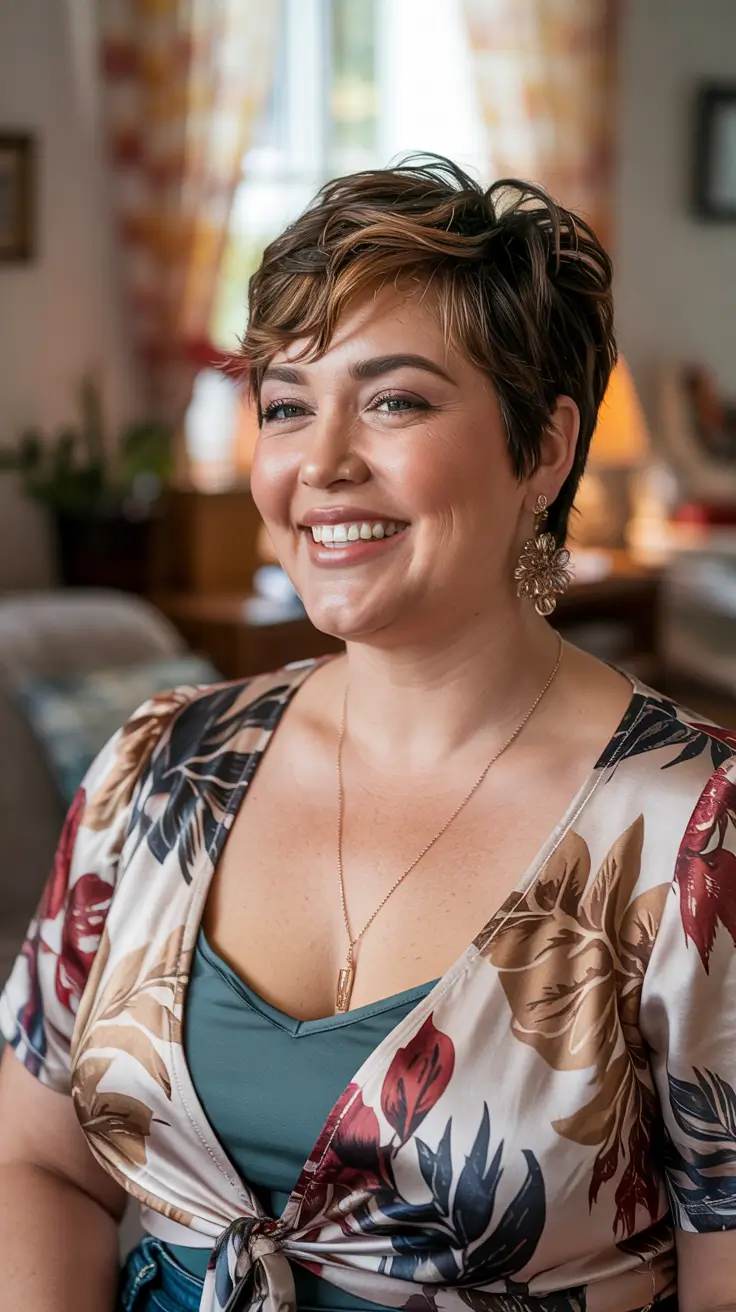 Fat Face Haircuts 2026 Layered Crop with Warm Dimensional Brunette