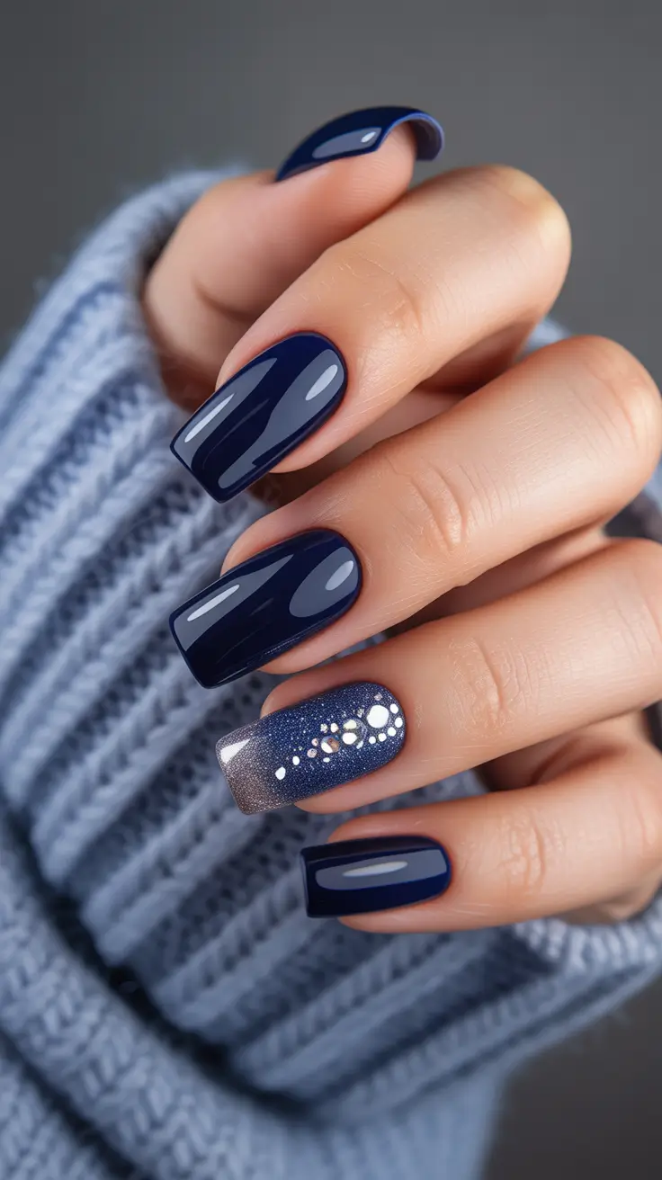 gel nail designs 2026 Midnight Blue Gel Nails