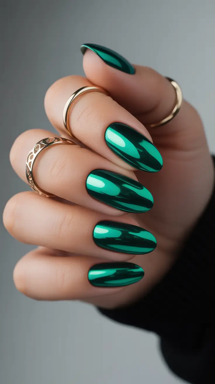 green-nail-designs-2026-Chrome-Jungle