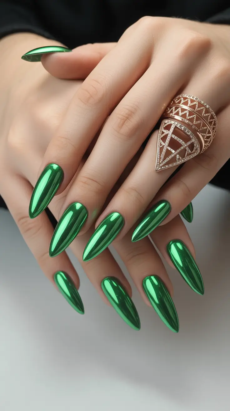 green-nail-designs-2026-Emerald-Stiletto