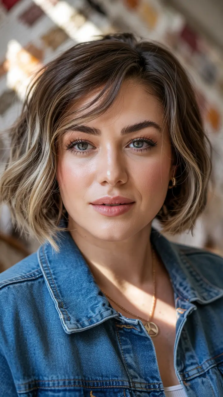 Haircuts for Chubby Faces 2026 Sun-Kissed Waves with a Side Sweep