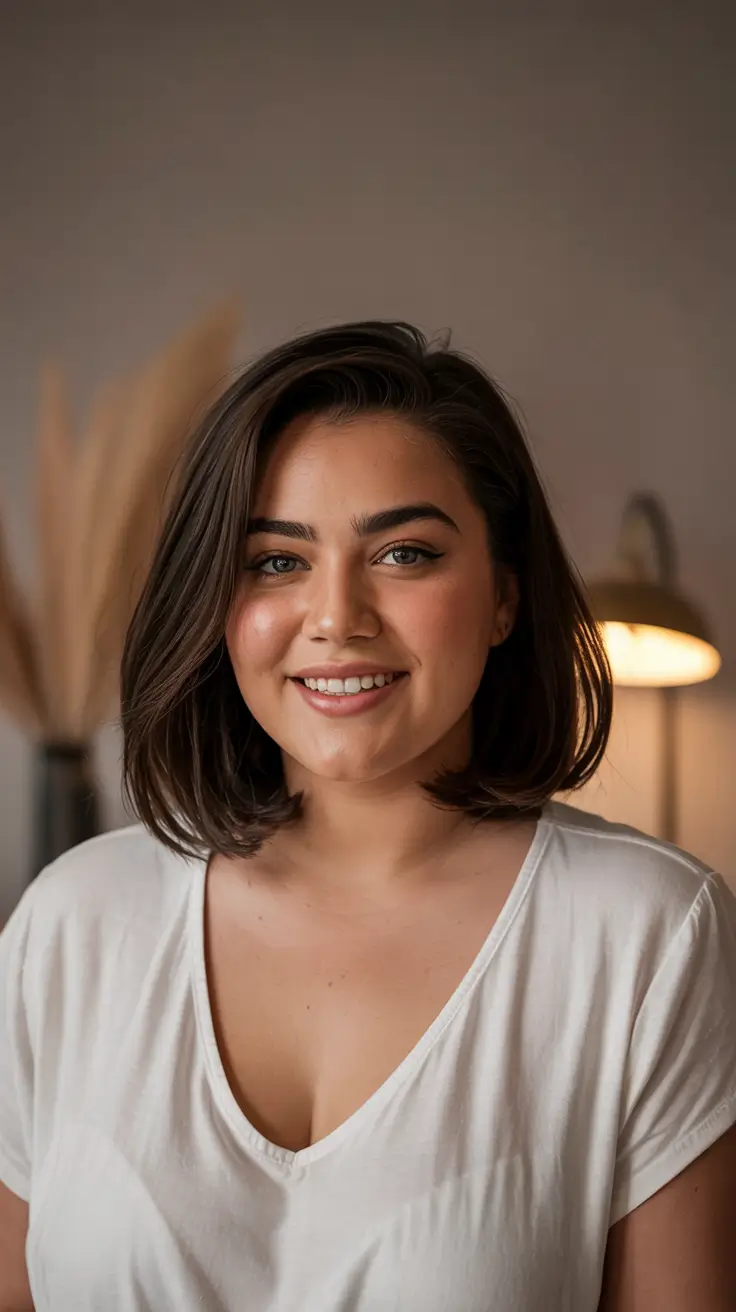 Haircuts for Chubby Faces 2026 Sleek Precision Cut for Everyday Elegance