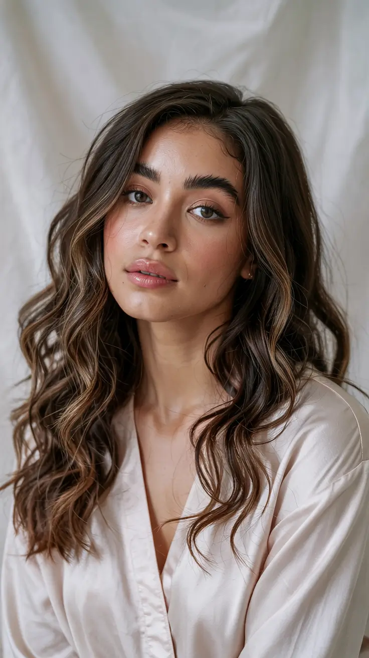 haircuts for long hair 2026 Romantic Curls with Deep Side Part