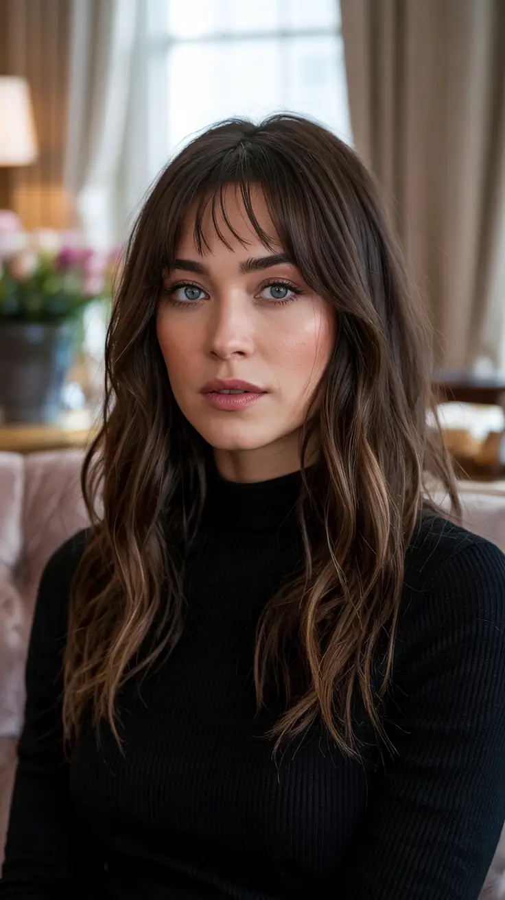 haircuts for long hair 2026 French-Girl Texture with Curtain Bangs