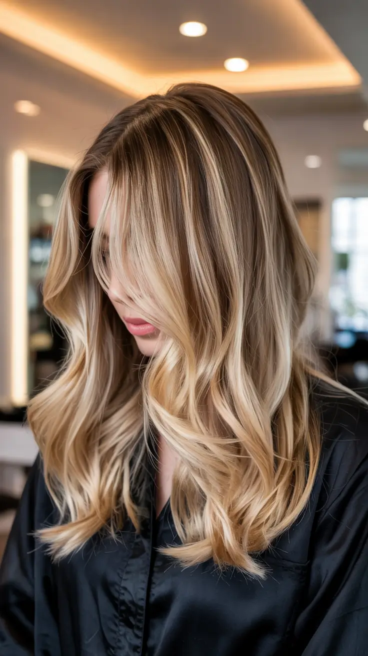 haircuts for long hair 2026 Hollywood Blonde with Shadow Root
