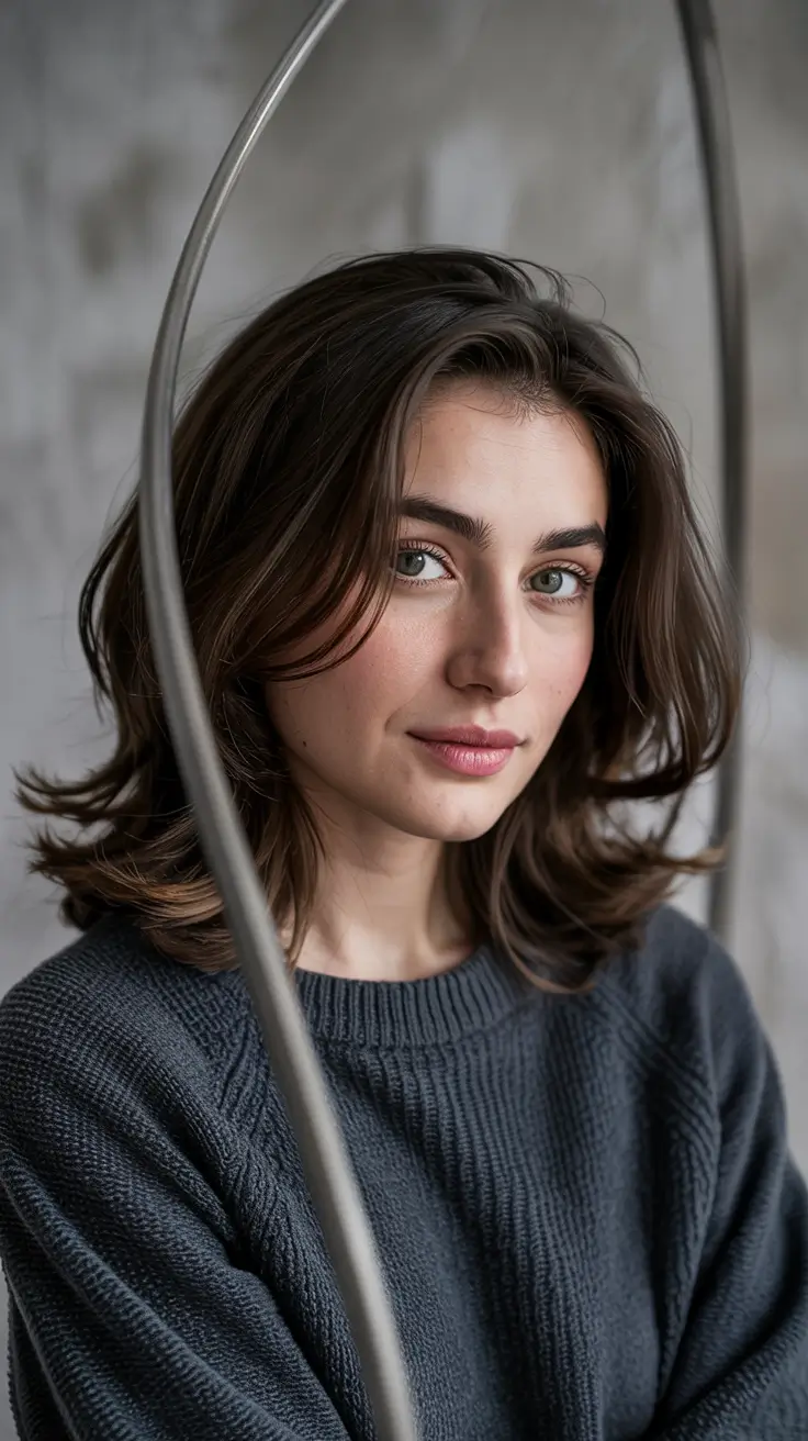 haircuts for medium hair 2026+Shoulder-Grazing Layered Cut with Tucked Ends