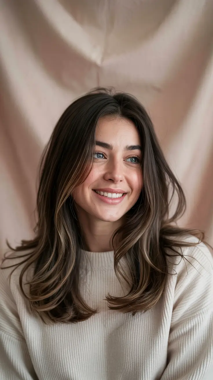 haircuts for medium hair 2026+Long Layers with Soft Contour Highlights