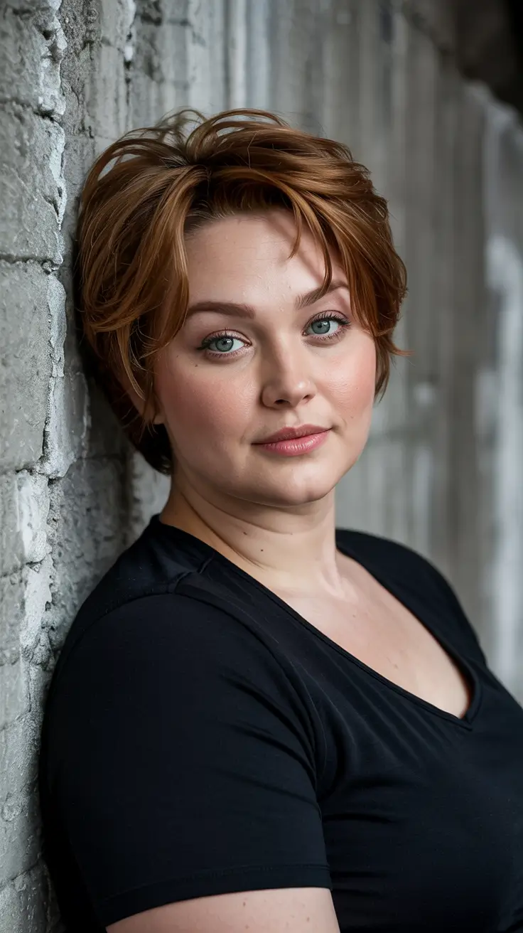 Haircuts for Plus Size Women 2026+Flipped Copper Layers with Soft Shape