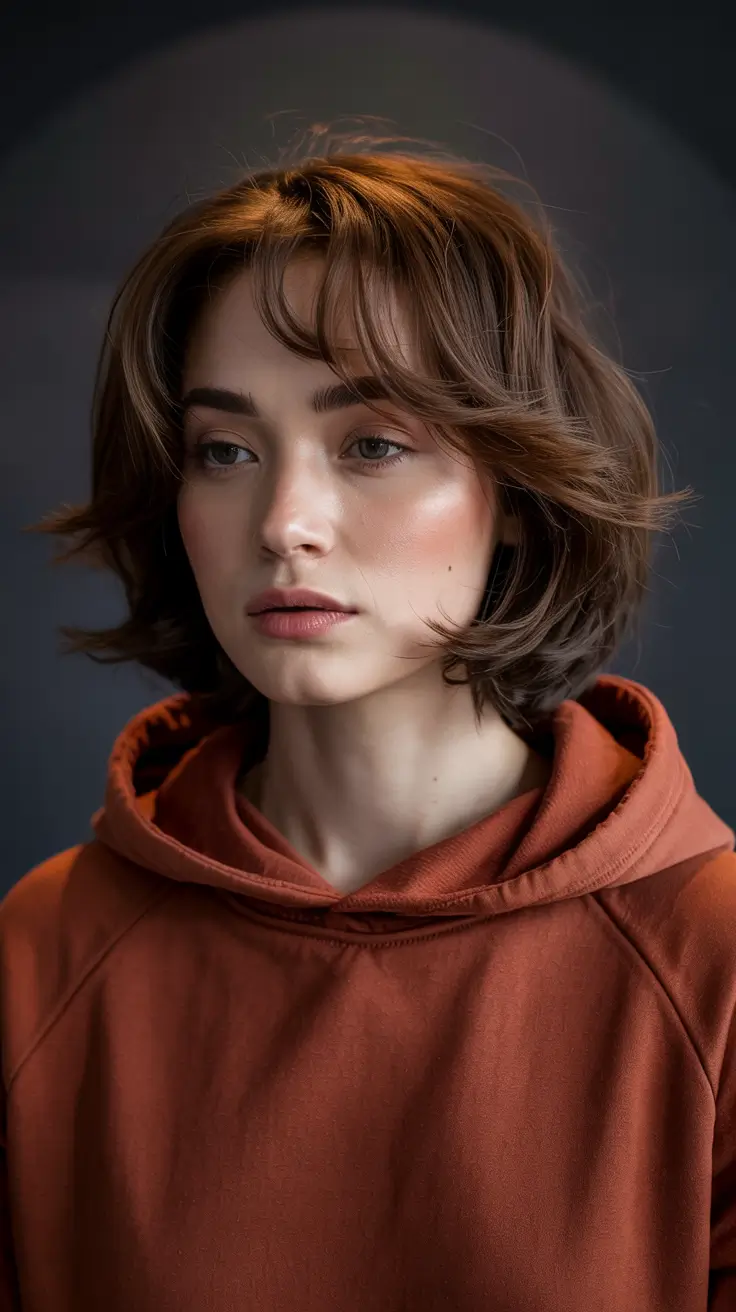 haircuts for thin fine hair 2026 French-Inspired Tousled Shag with Wispy Fringe