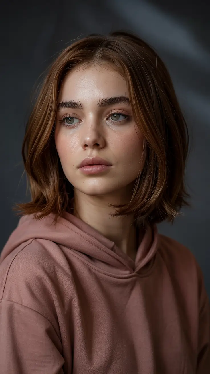 haircuts for thin fine hair 2026 Soft Chestnut Bob with Barely-There Layers