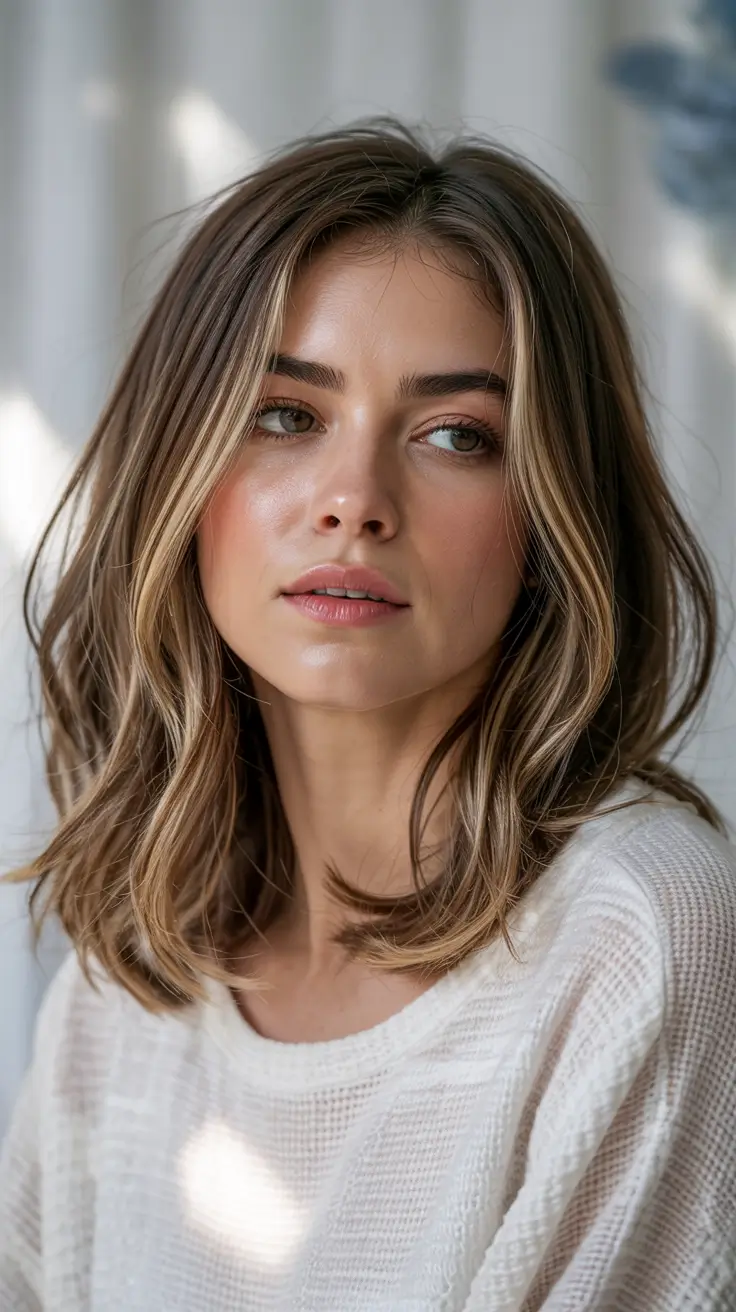 haircuts for thin fine hair 2026 Face-Framing Blended Layers with Sleek Polish