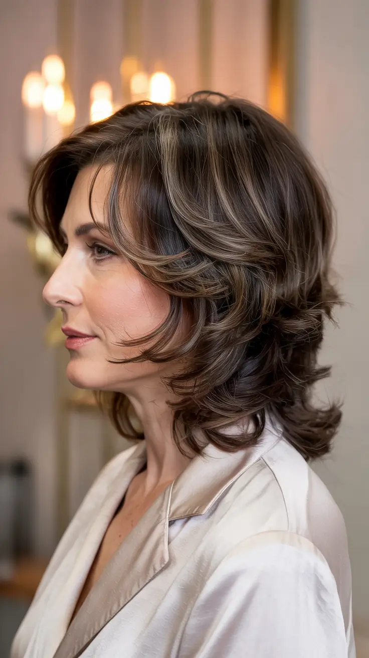 Haircuts for Women Over 40 - Retro Layers with Modern Texture