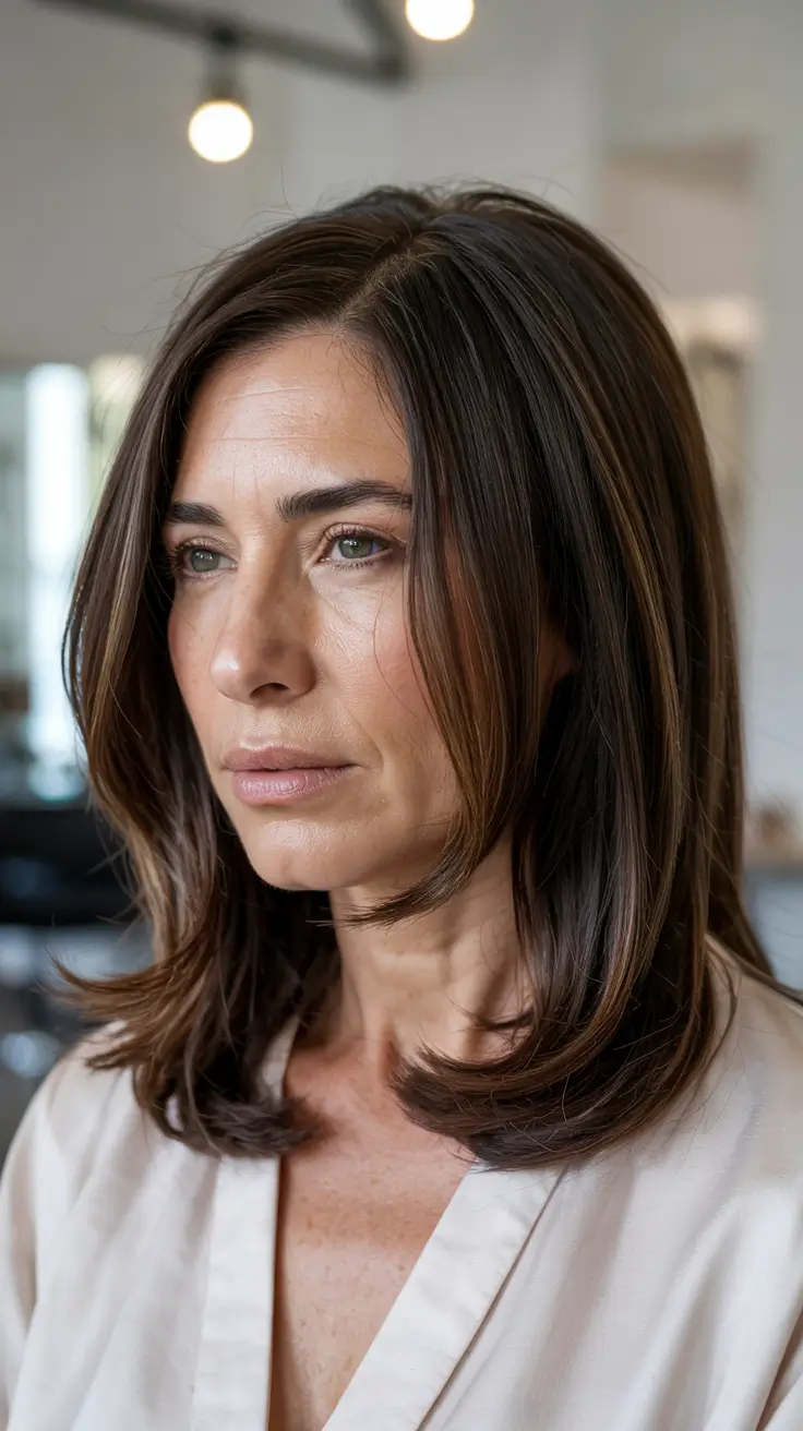 Haircuts for Women Over 40 - Straight and Sleek with Undone Ends