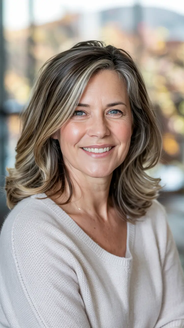 Haircuts for Women Over 40 - Shoulder-Length Volume with Flipped Ends