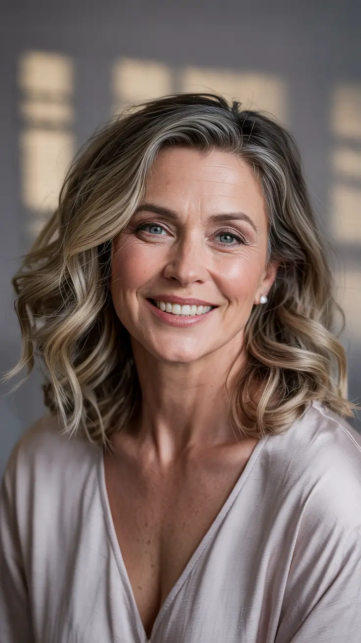 Haircuts for Women Over 50 - Soft Waves with a Natural Twist