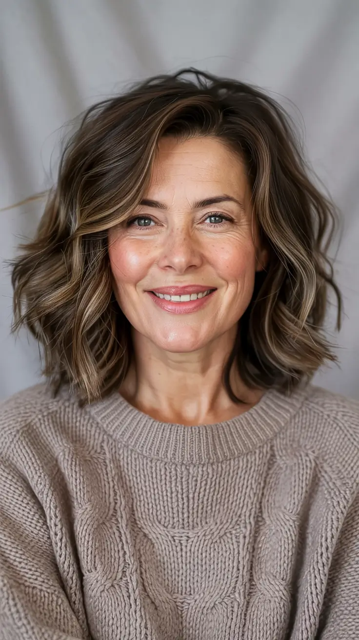 Haircuts for Women Over 50 - Textured Layers with Casual Volume