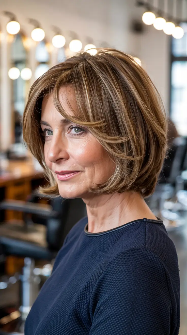 Haircuts for Women Over 50 - Rounded Layers with a Polished Finish