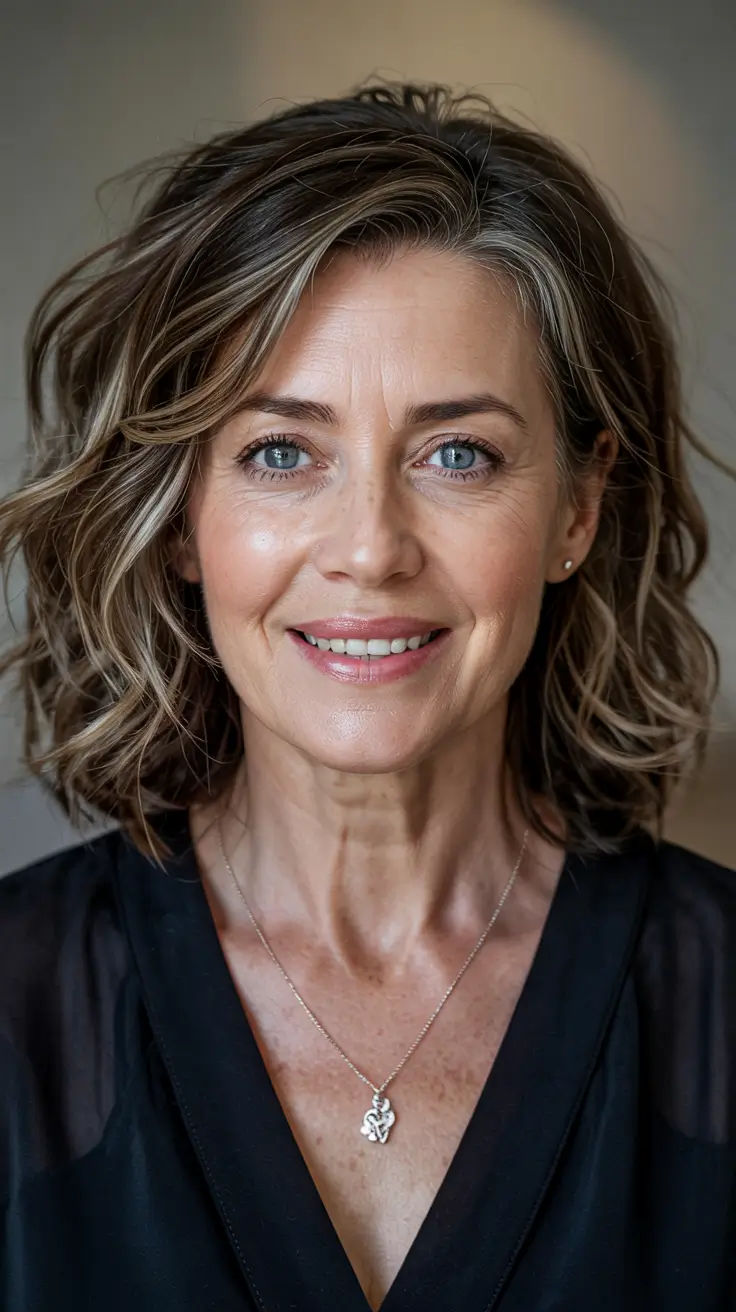 Haircuts for Women Over 50 - Textured Mid-Length Shag